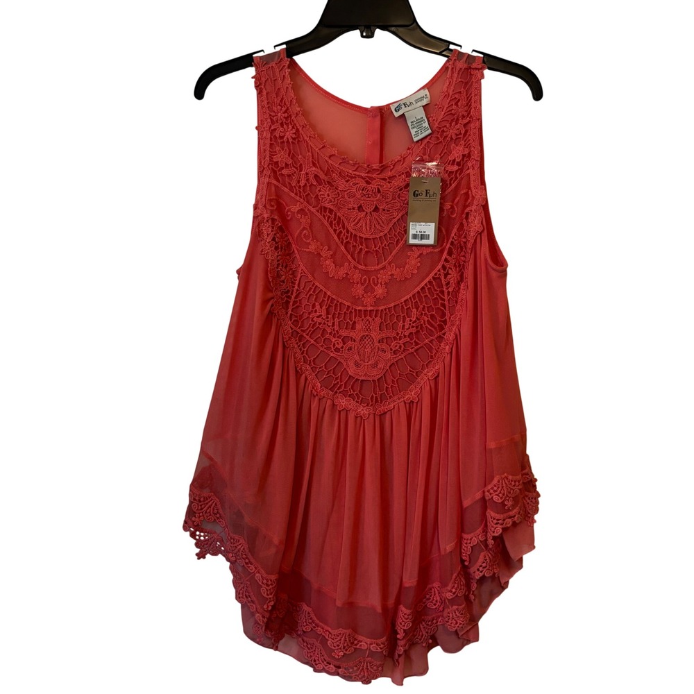 Go Fish Clothing & Jewelry Co Women's Swing Top Large NWT Orange Sleeveless Boho